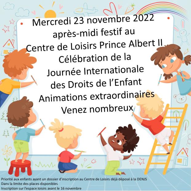 Célébration exceptionnelle de la Journée Internationale des Droits de l'Enfant au Centre de Loisirs Prince Albert II.